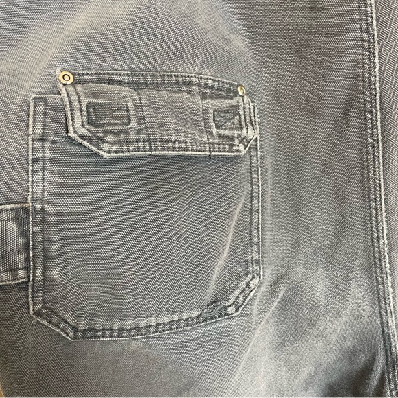 Duluth Bib Overalls Destroyed Men Distressed Gray Men Cargo 42x30 Cotton Work - Picture 13 of 15